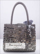 Beaded Glitter Top-Handle Tote Bag - Sun Imperial (photo 6)