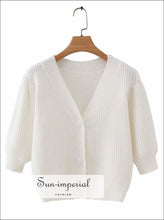 Big Button Cropped Cardigan Sweater - Sun Imperial (photo 1)
