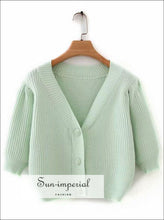 Big Button Cropped Cardigan Sweater - Sun Imperial (photo 2)