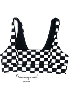 Black and White Checkered Tank Bikini High Waist Women Swimsuit SUN-IMPERIAL United States