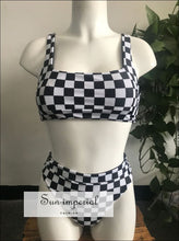 Black and White Checkered Tank Bikini High Waist Women Swimsuit SUN-IMPERIAL United States