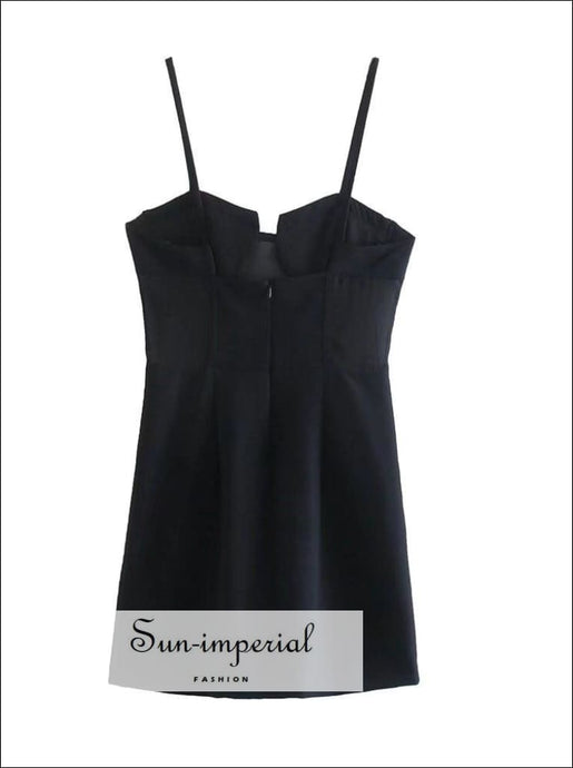 Black Bodycon Corset Style Cami Strap Mini Dress style Dress, casual style, chick sexy harajuku party dress Sun-Imperial United States