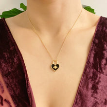 Black heart and gold bee pendant necklace - Sun Imperial (photo 2)