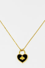 Black heart and gold bee pendant necklace - Sun Imperial (photo 4)