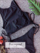 Black High Neck Sport Bikini Swimsuit Style Beach Wear SUN-IMPERIAL United States