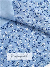 Blue Floral Print front Split Long Sleeve Vintage Midi Dress vintage style SUN-IMPERIAL United States