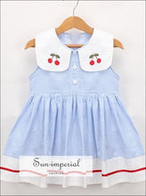 Blue Plaid Flying Sleeve Baby Girl Ruffles Backless Kids Dress baby girls, kids, little girl dress, girls SUN-IMPERIAL United States