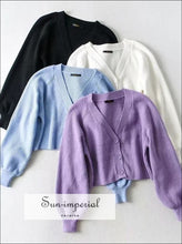 Buttoned Fluffy Boxy Cardigan - Sun Imperial (photo 4)