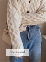 Cable Knit Button Cardigan - Sun Imperial (photo 2)