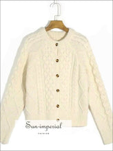 Cable Knit Button Cardigan - Sun Imperial (photo 7)