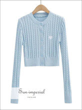 Cable Knit Cardigan with Heart Patch - Sun Imperial (photo 10)