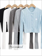 Cable Knit Cardigan with Heart Patch - Sun Imperial (photo 5)