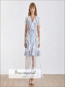 Caen Dress - Elegant Solid Women V Neck Sleeveless High Waist Ruffles Split Slim Bandage Split, Elegant, Sleeveless, Neck, Vintage 