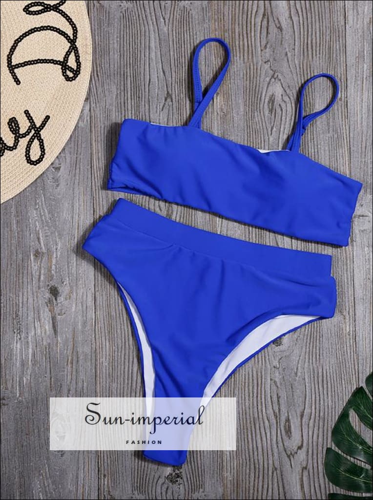 Cami Ruched High Waisted Tankini Bikini Sets SUN-IMPERIAL United States