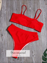 Cami Ruched High Waisted Tankini Bikini Sets SUN-IMPERIAL United States