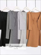 Cami Strap Midi Dress with V-Neck Cardigan Set - Sun Imperial (photo 1)