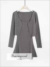 Cami Strap Midi Dress with V-Neck Cardigan Set - Sun Imperial (photo 5)