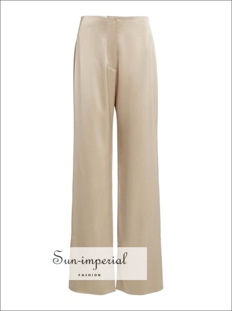 Women's High Waist Wide Leg Pants - Women's Casual Loose