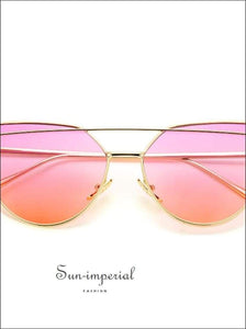 Cat Eye Sunglasses Women Vintage Metal Reflective Glasses for Mirror Sunniness SUN-IMPERIAL United States