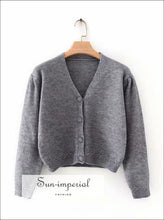 Center Buttoned Knit Sweater Cardigan - Sun Imperial (photo 4)
