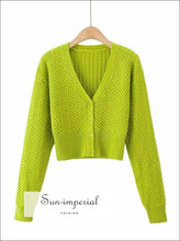 Chevron Cable Knit Cardigan - Sun Imperial (photo 3)
