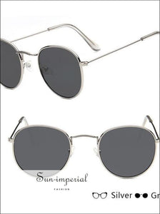 Classic Small Frame Round Sunglasses Women/menalloy Mirror Vintage Sun Glasses SUN-IMPERIAL United States