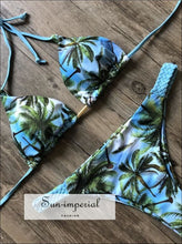 Color Block Hot Pink Blue Brown Bikini Set Women’s Swimming Suit Halter Drawstring Bathing bikini, color block bikini SUN-IMPERIAL United 