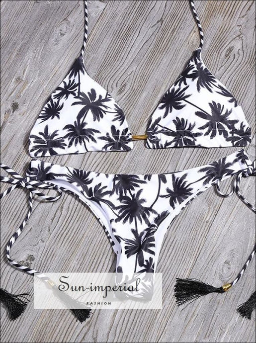 Color Block White Camel Blue Striped Bikini Set Women’s Swimming Suit Halter Drawstring Bathing bikini, color black bikini SUN-IMPERIAL 