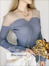 Contrast Panel Ribbed Knit Cardigan - Sun Imperial (photo 3)
