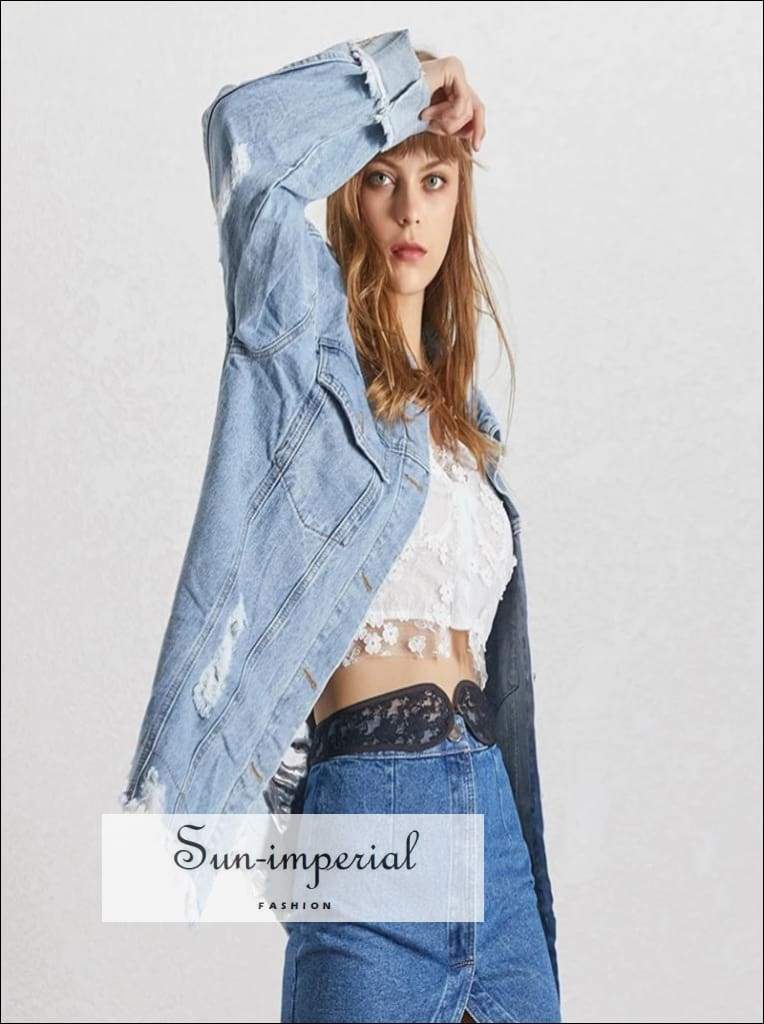 Sun-imperial cool it off jacket autumn denim jacket for women