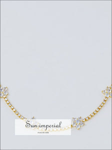 Gold Plated Shiny Flower Necklace Sun-Imperial United States