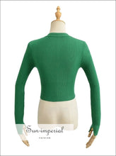 Cropped Cardigan with Metal Hook Buttons - Sun Imperial (photo 2)
