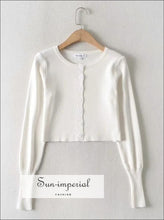 Cropped Knit Cardigan with Chunky Rib Trim - Sun Imperial (photo 10)