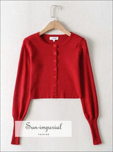 Cropped Knit Cardigan with Chunky Rib Trim - Sun Imperial (photo 8)
