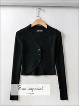 Curve Cut Hem Cropped Cardigan - Sun Imperial (photo 1)