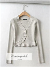 Curve Cut Hem Cropped Cardigan - Sun Imperial (photo 4)