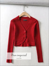 Curve Cut Hem Cropped Cardigan - Sun Imperial (photo 6)