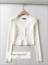 Curve Cut Hem Cropped Cardigan - Sun Imperial (photo 7)