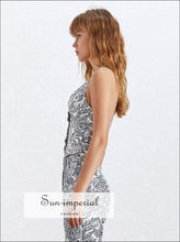 Destiny Crop top - Summer Print Vintage Vest for Women V Neck Sleeveless off Shoulder Crop top Slim