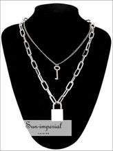 Double Layer Padlock Chain Necklace - Sun Imperial (photo 1)