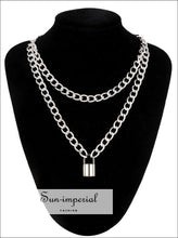 Double Layer Padlock Chain Necklace - Sun Imperial (photo 2)