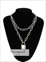 Double Layer Padlock Chain Necklace - Sun Imperial (photo 6)