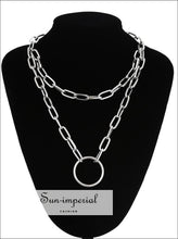 Double Layer Padlock Chain Necklace - Sun Imperial (photo 8)
