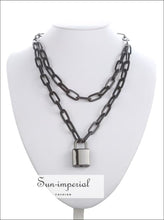 Double Layer Padlock Chain Necklace - Sun Imperial (photo 9)