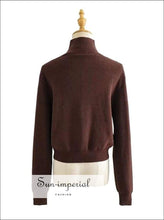 Dual Zipper Knit Cardigan with Pockets - Sun Imperial (photo 6)