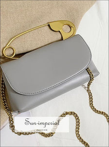 Elegant Pu Leather Gold Pin Women Clutch Handbag elegant style, unoque style SUN-IMPERIAL United States