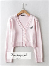 Embroidery Butterfly Crop Knit Cardigan - Sun Imperial (photo 2)