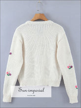 Embroidery Flower Cropped Cardigan - Sun Imperial (photo 2)
