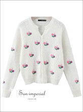 Embroidery Flower Cropped Cardigan - Sun Imperial (photo 5)