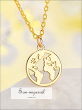 Fashion Jewelry Delicate Hollow World Map Bracelet Gold Silver Color SUN-IMPERIAL United States
